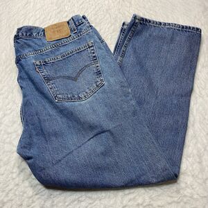 Levis 505 Regular Fit Wide Leg 42x30 Medium Wash Red Tab Blue Denim Jeans